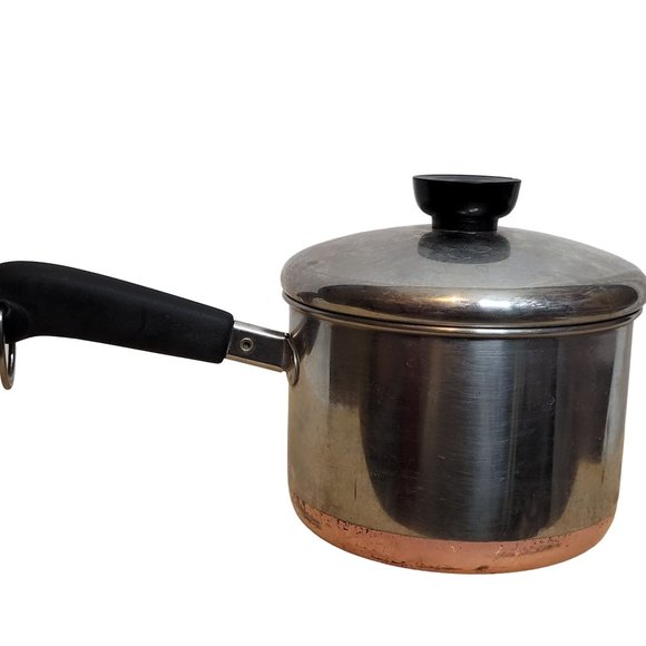 Vintage Revere Ware Copper Clad 1.5 Qt Sauce Pan Pot 5.75 x 3.75 Inches - Picture 1 of 10